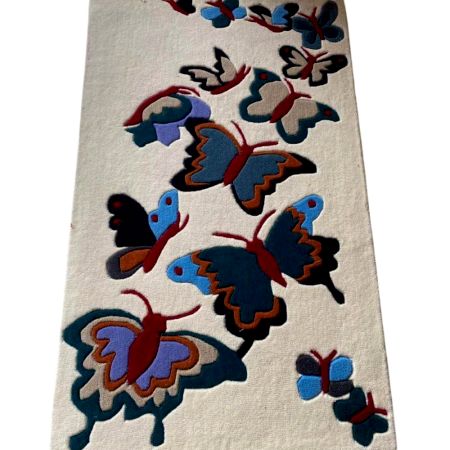 Colorful Butterfly Wool Rug